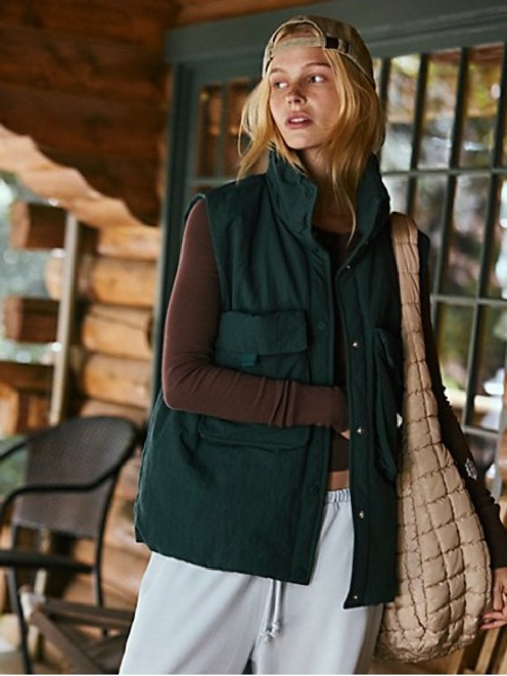 FP Movement Cabin Puffer Vest NWT Evergreen Forest Green